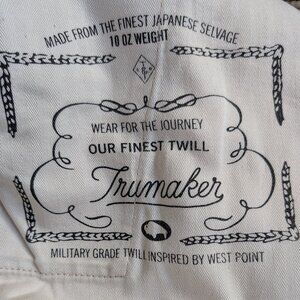 Trumaker Khaki 10 Oz Japanese Selvedge twill chinos.